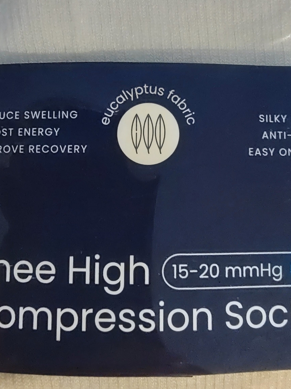 HUSHED Knee High Compression Socks in White, Black, & Gray THREE PAIRS SZ L - Picture 3 of 8